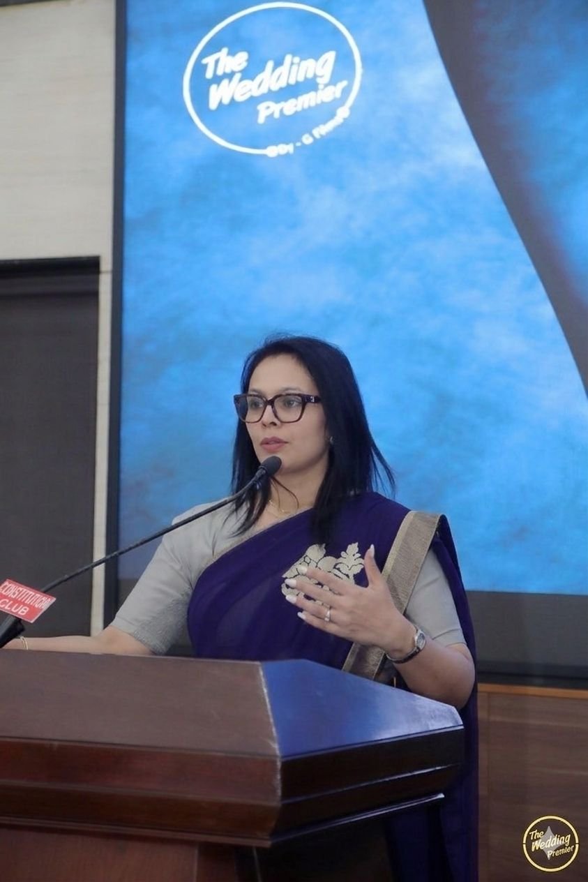 Dr. Saumyata Pandey speaking at a community event